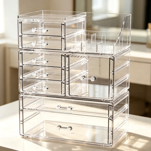 Stackable Acrylic Makeup Organiser with Eight Drawers