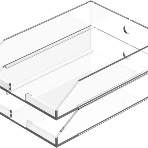 Two-Pack Stackable Clear Acrylic Paper Trays