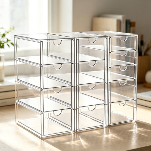 Three-Pack Acrylic Organiser with Thirteen Drawers