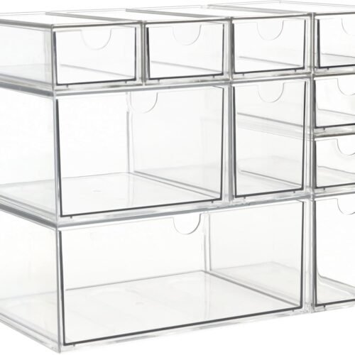 Stackable Acrylic Storage Organiser with Ten Drawers