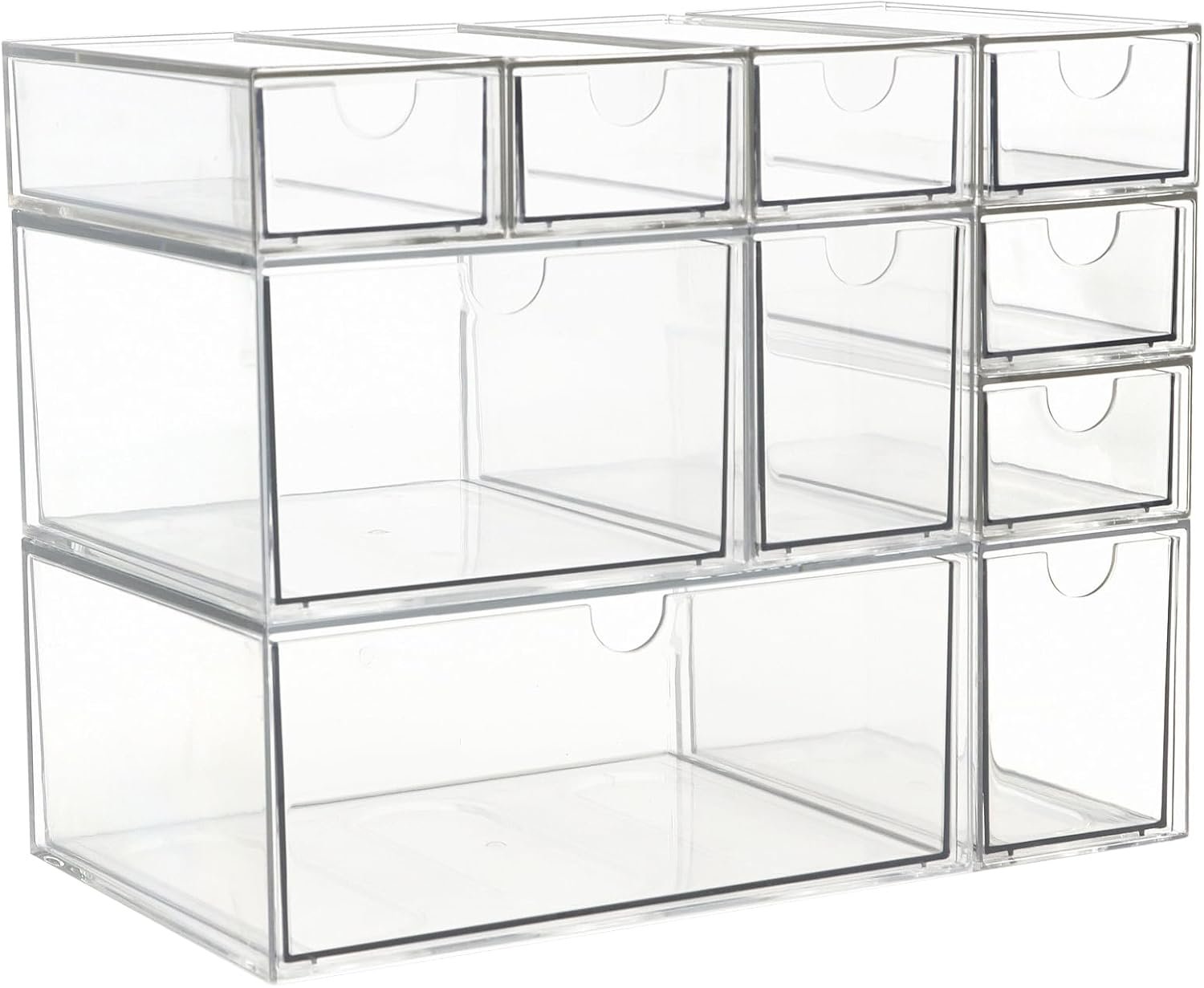 Stackable Acrylic Storage Organiser with Ten Drawers