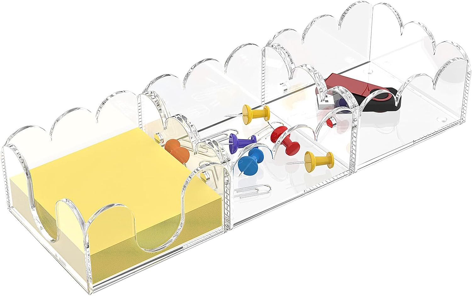 Three-in-One Acrylic Sticky Note Dispenser with Base