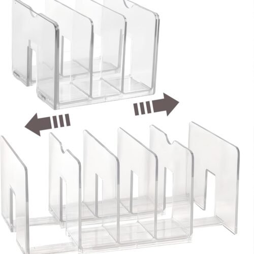 Two-Pack Expandable Acrylic File Sorter with Five Sections