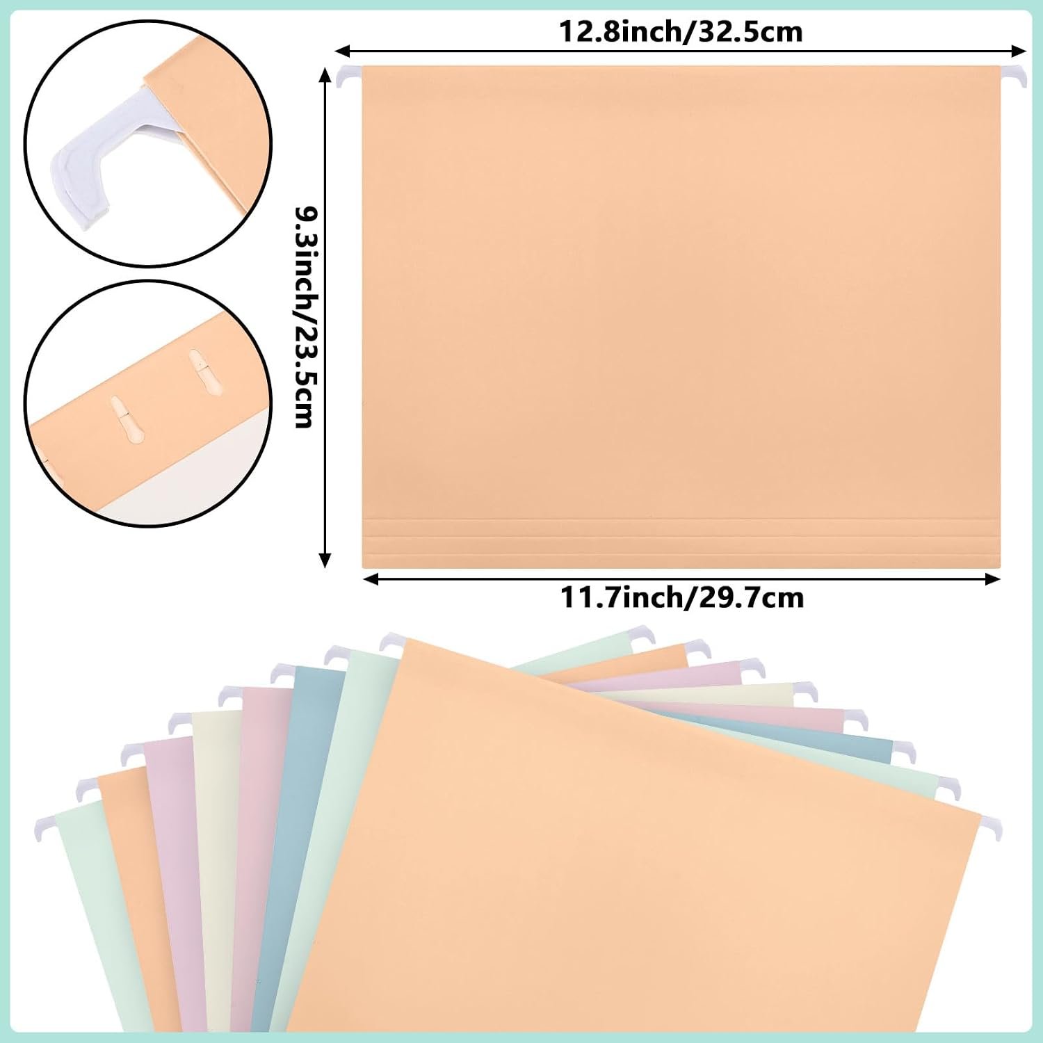 Acrylic File Storage Box with Handles and Folders - Image 2