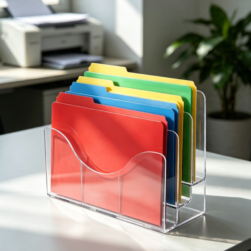 Wall-Mountable Acrylic Brochure and File Holder