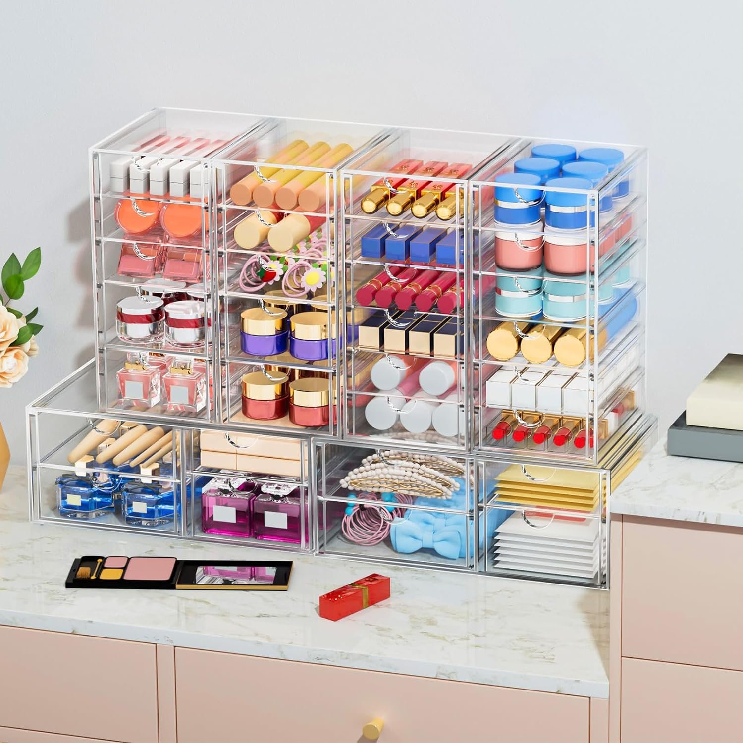 Four-Pack Desktop Storage Unit with Twenty-Two Drawers - Image 2
