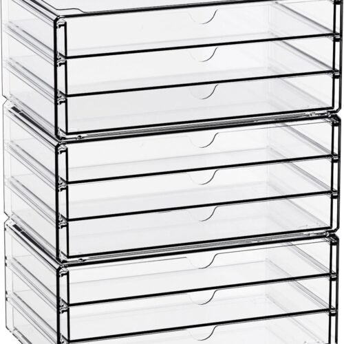Three-Pack of Small Stackable Acrylic Drawers